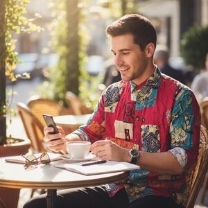 Vibrant Multicolor DIANI Men's Casual Shirt